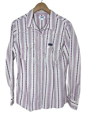 Wrangler Western Pearl Snap Shirt Cowgirl L